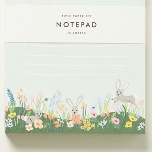 Rifle Paper Co. Notepad with Bunnies and Florals - Green and Multicolor